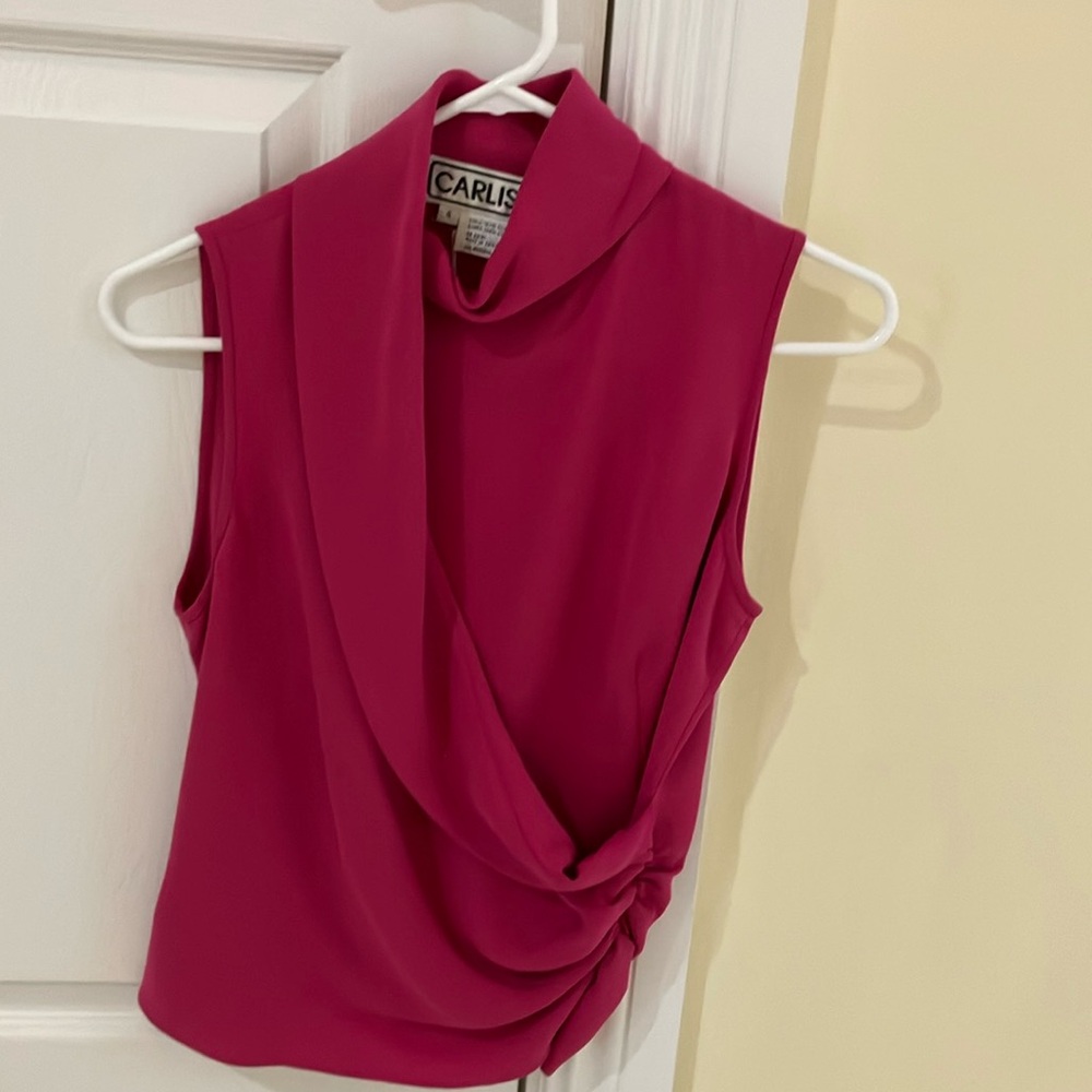 Carlisle silk slub sleeveless blouse.